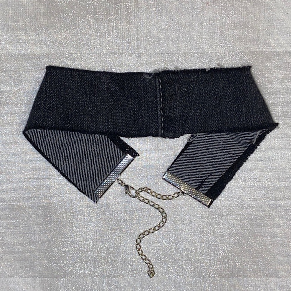 Distressed Denim Choker